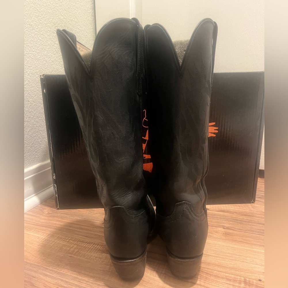 FREEBIRD woodland black leather cowgirl boots size 6 LIKE NEW - Picture 5 of 9